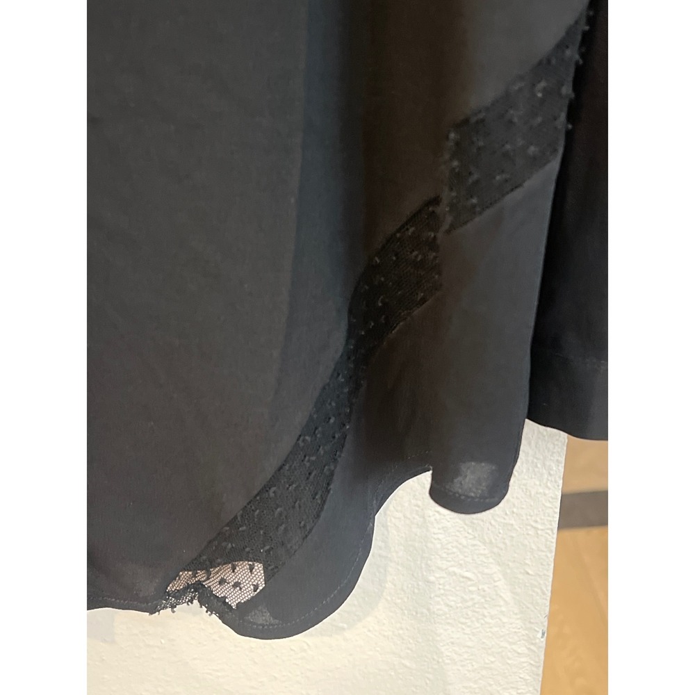 Fabiana Filippi Black Silk Lace Embellished Button Up Shirt Top Made Italy Small - Picture 3 of 7